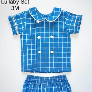 Blue Plaid Matching Lullaby Set w Bloomers